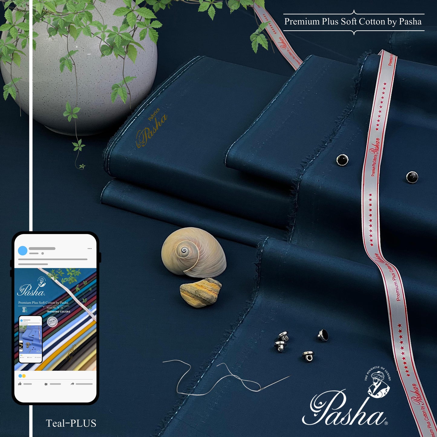 Pasha Soft Cotton Unstitched Suit for Men's