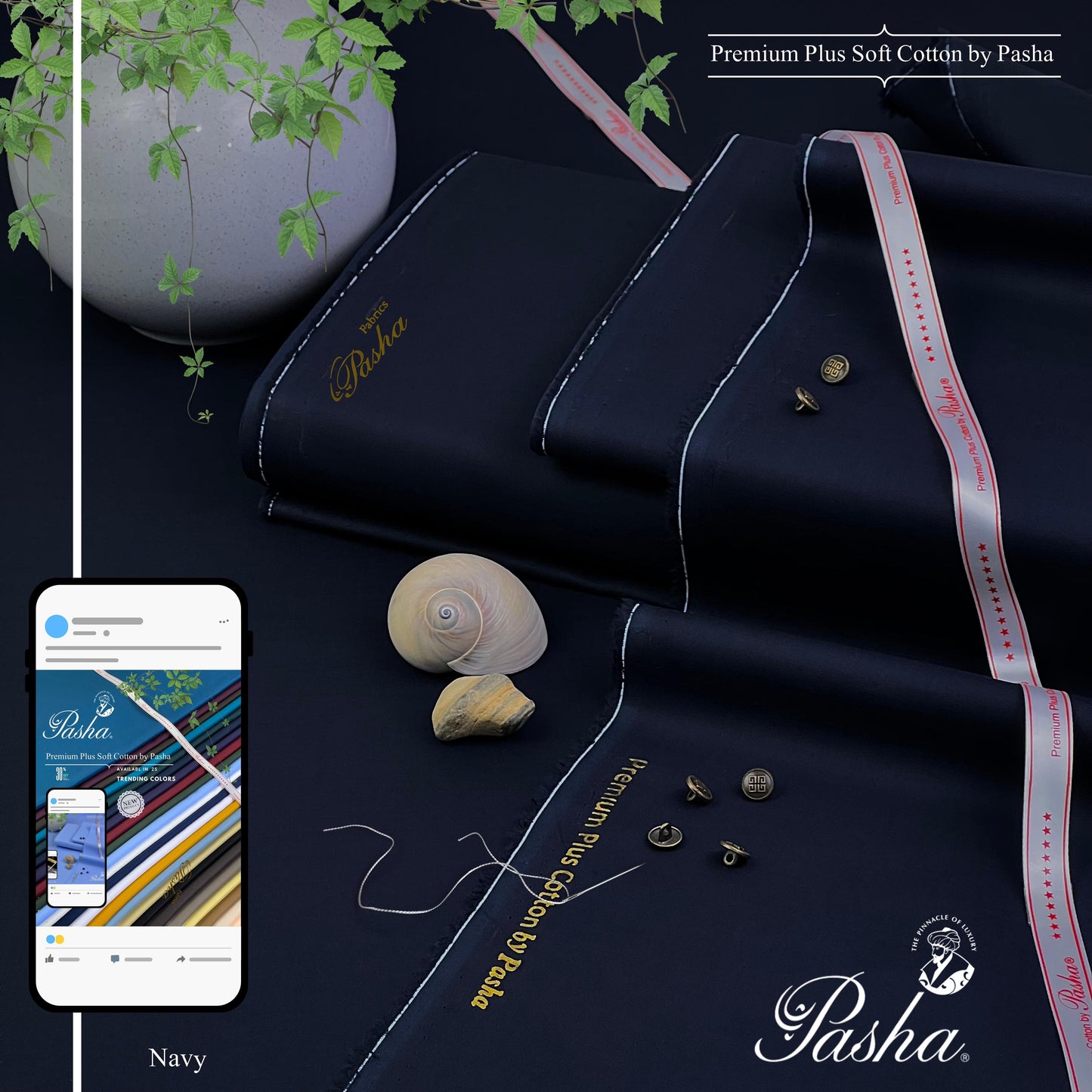 Pasha Soft Cotton Unstitched Suit for Men's