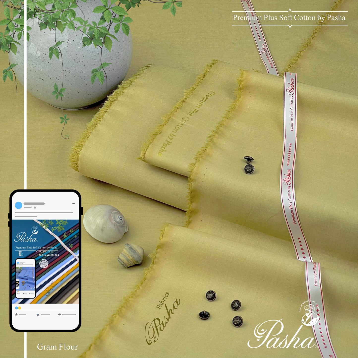 Pasha Soft Cotton Unstitched Suit for Men's