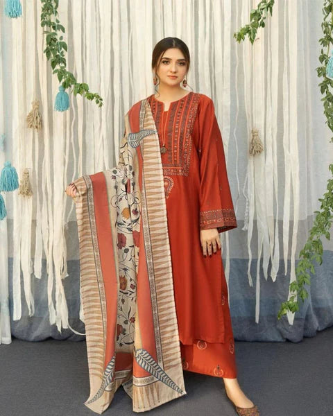 Aisling Unstitched Embroidered Lawn 3Pc Suit