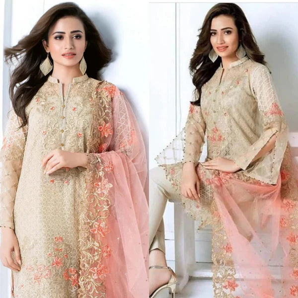 Gul Ahmed Embroidered Lawn Unstitched 3 Piece Suit