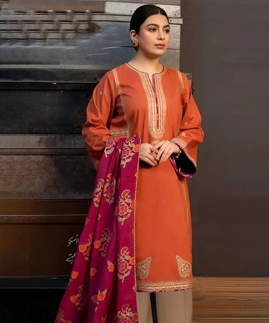 Zara Shah Jahan Unstitched Embroidered Lawn 3Pc Suit