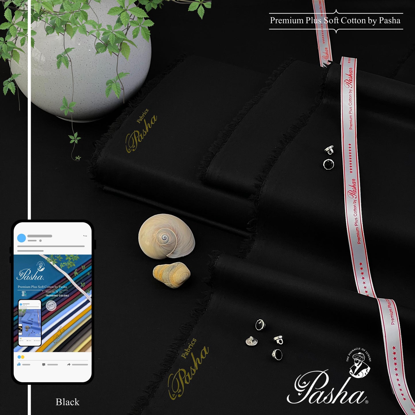 Pasha Soft Cotton Unstitched Suit for Men's