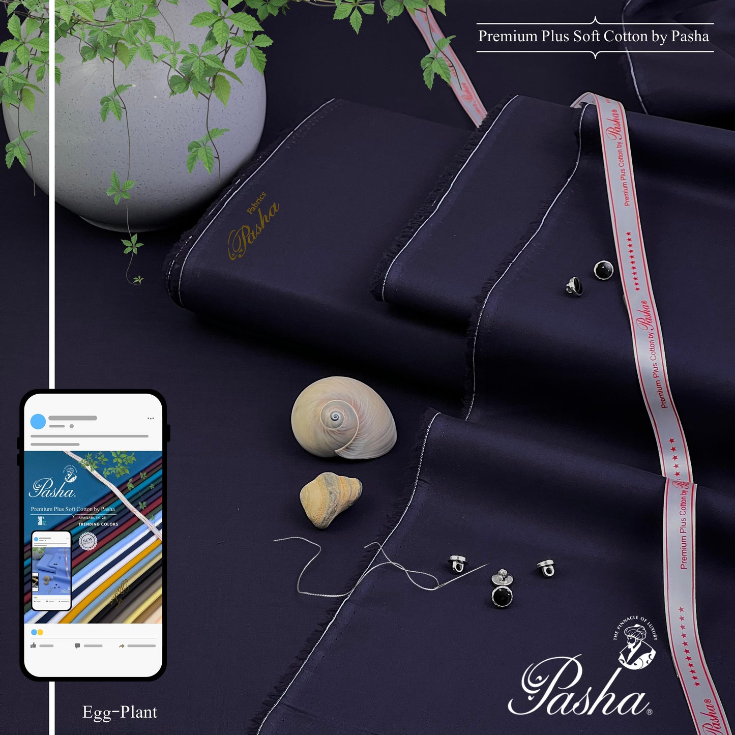 Pasha Soft Cotton Unstitched Suit for Men's