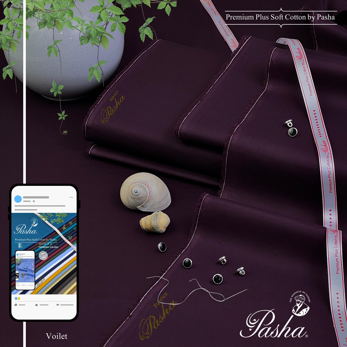 Pasha Soft Cotton Unstitched Suit for Men's