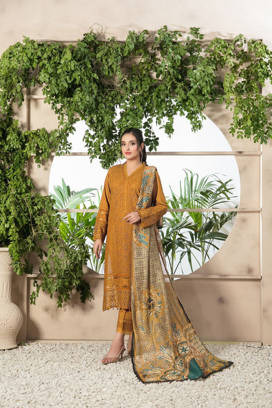Maria B Chikenkari Embroidered Lawn 3Pc Suit