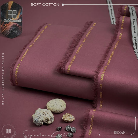 Gul Ahmad Signature Soft Cotton Unstitched Suit for Men's
