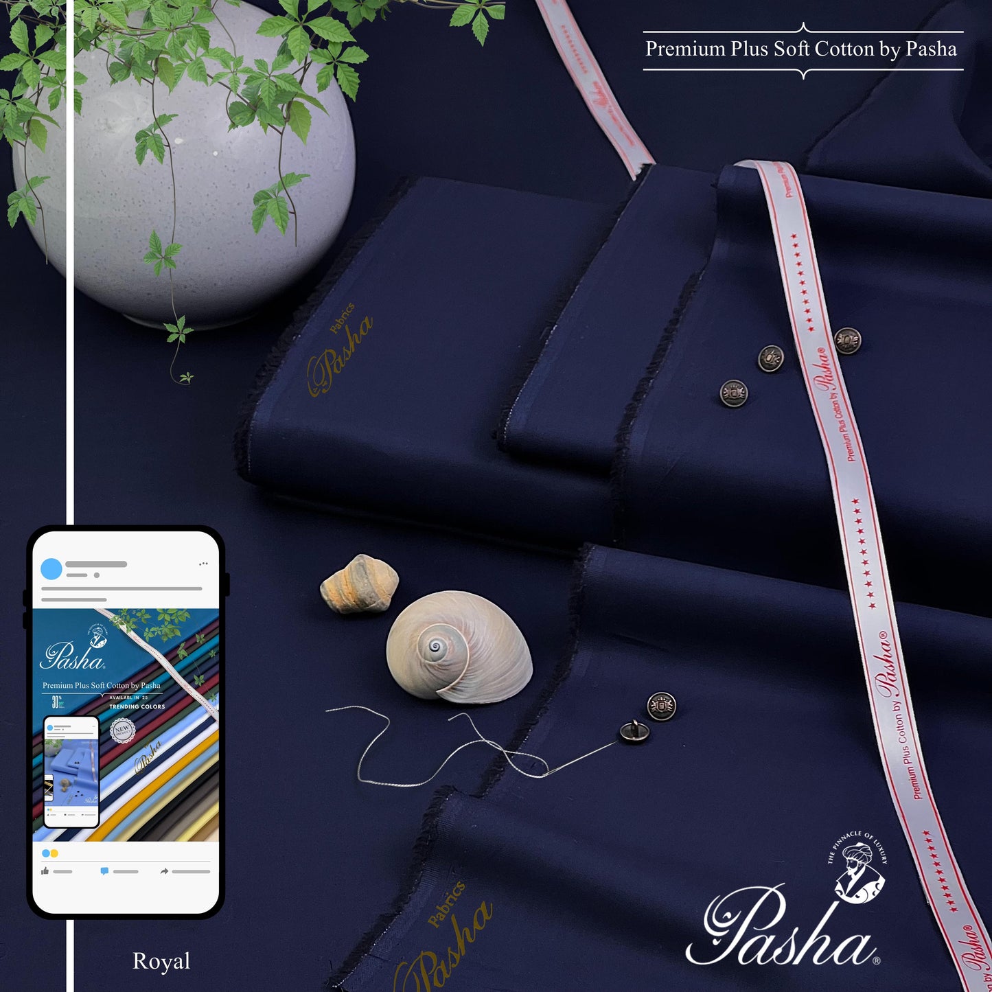 Pasha Soft Cotton Unstitched Suit for Men's