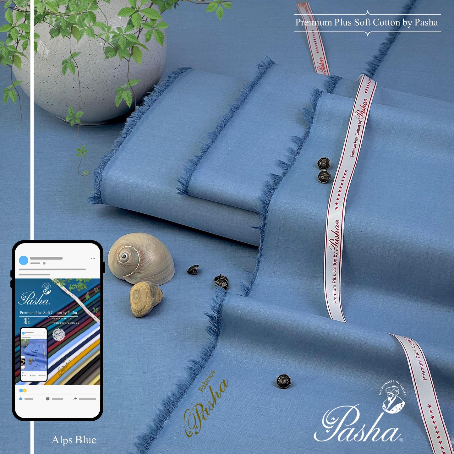 Pasha Soft Cotton Unstitched Suit for Men's