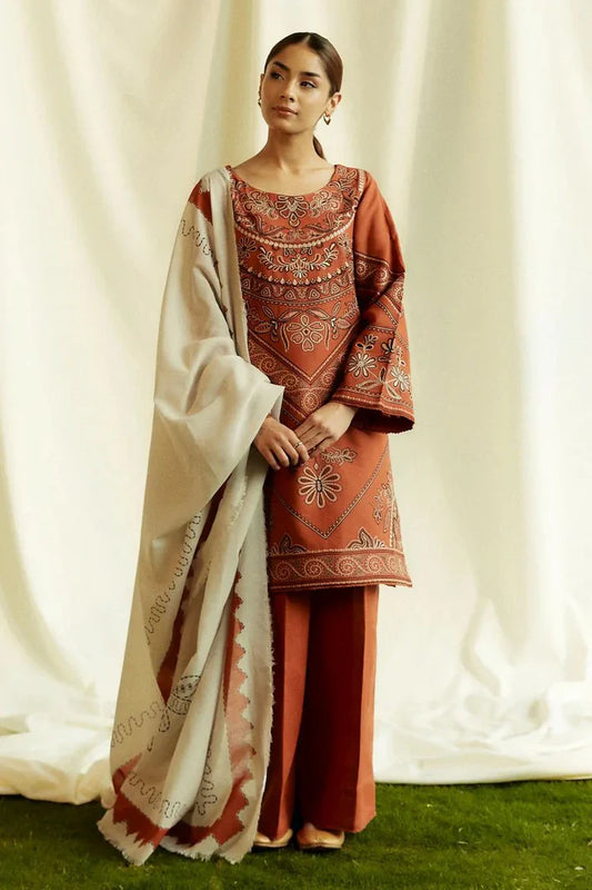 Zara Shah Jahan Unstitched Embroidered Lawn 3Pc Suit