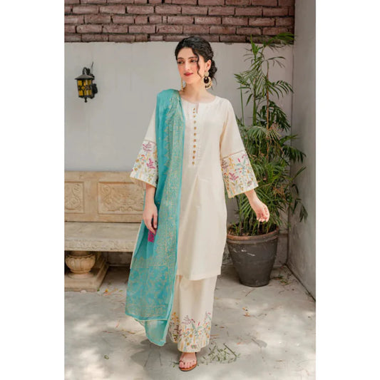 Aisling Unstitched Embroidered Lawn 3Pc Suit