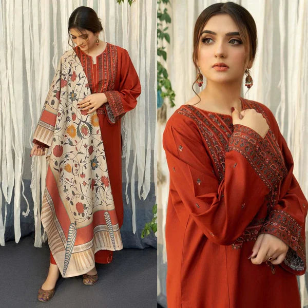 Aisling Unstitched Embroidered Lawn 3Pc Suit