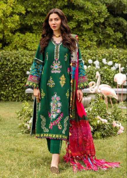 Siraa By Sadaf Fawad Khan Unstitched Embroidered Lawn 3Pc Suit
