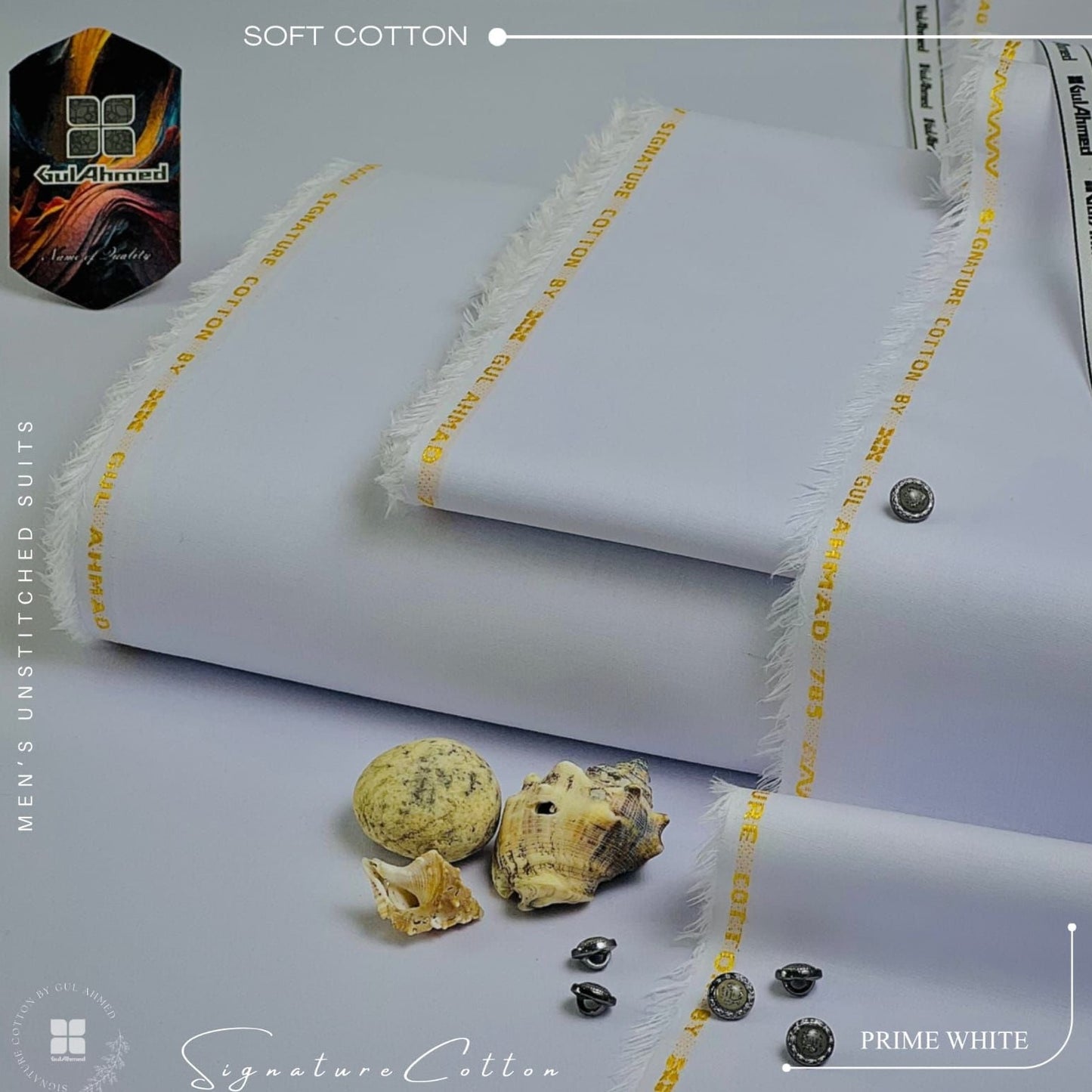 Gul Ahmad Signature Soft Cotton Unstitched Suit for Men's