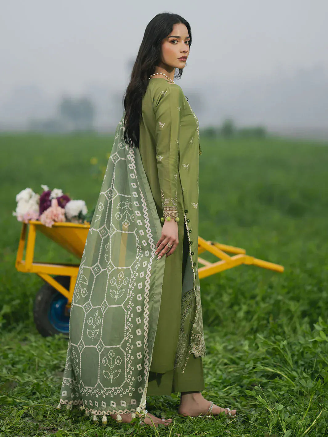 anayanoor Izel Unstitched Embroidered Lawn 3Pc Suit 3PC