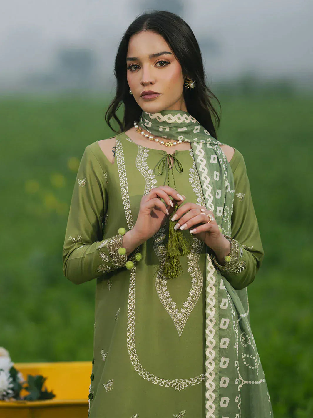 anayanoor Izel Unstitched Embroidered Lawn 3Pc Suit 3PC