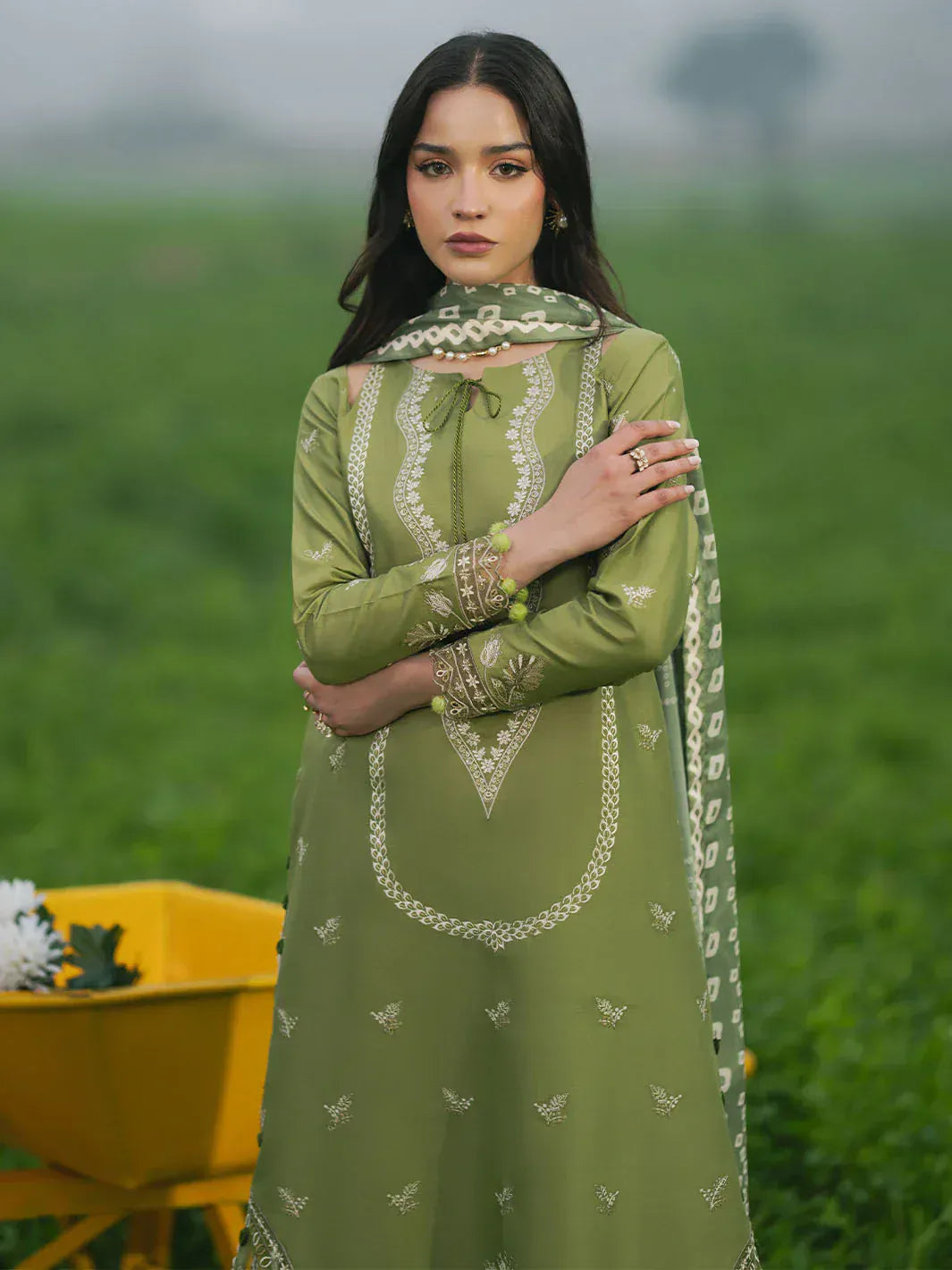 anayanoor Izel Unstitched Embroidered Lawn 3Pc Suit 3PC