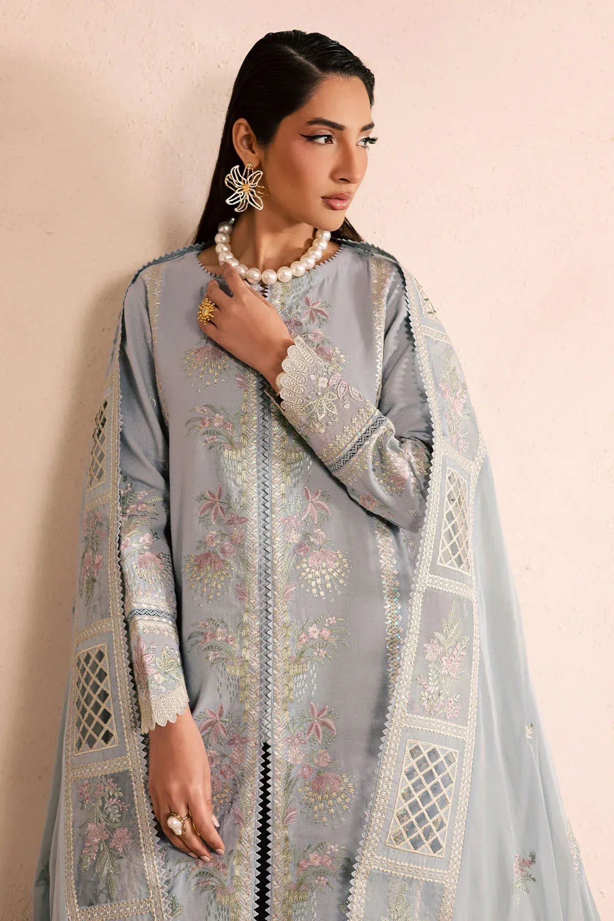 anayanoor Nureh Unstitched Embroidered Lawn 3Pc Suit 3PC