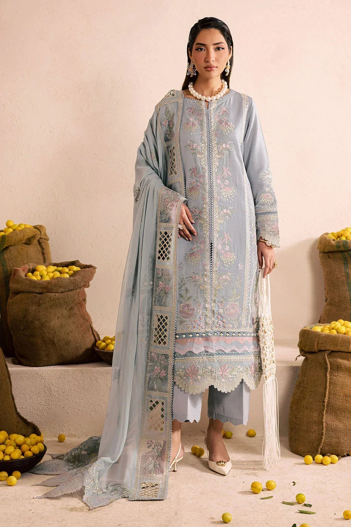 anayanoor Nureh Unstitched Embroidered Lawn 3Pc Suit 3PC