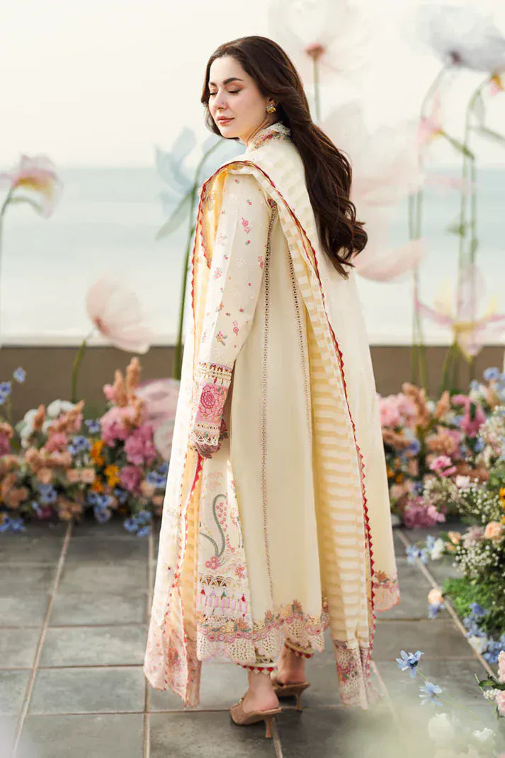 anayanoor Qalamkar Unstitched Embroidered Lawn 3Pc Suit 3PC