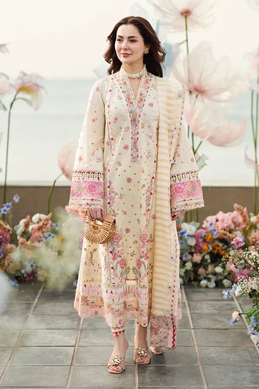 anayanoor Qalamkar Unstitched Embroidered Lawn 3Pc Suit 3PC