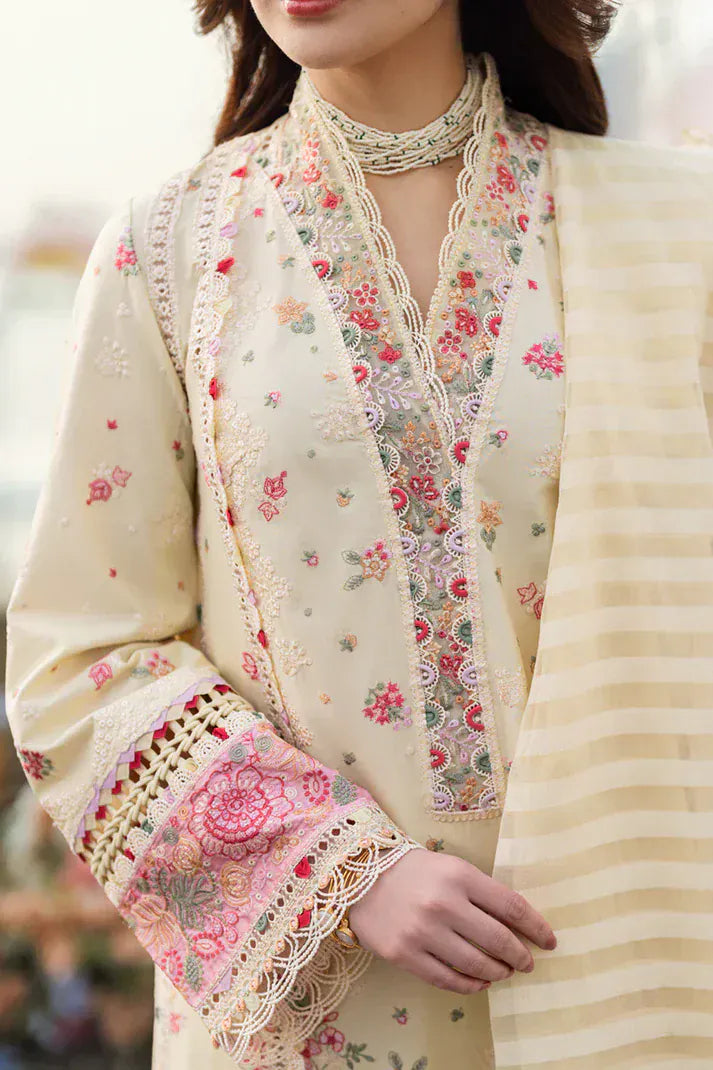 anayanoor Qalamkar Unstitched Embroidered Lawn 3Pc Suit 3PC