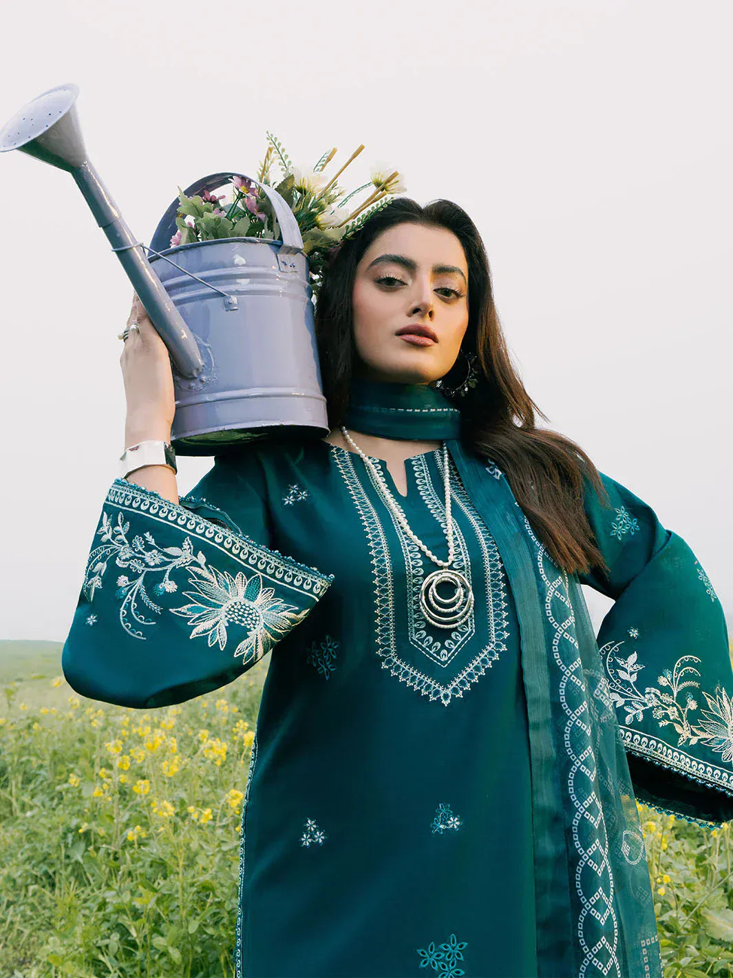 anayanoor Unstitched Embroidered Lawn 3Pc Suit 3PC