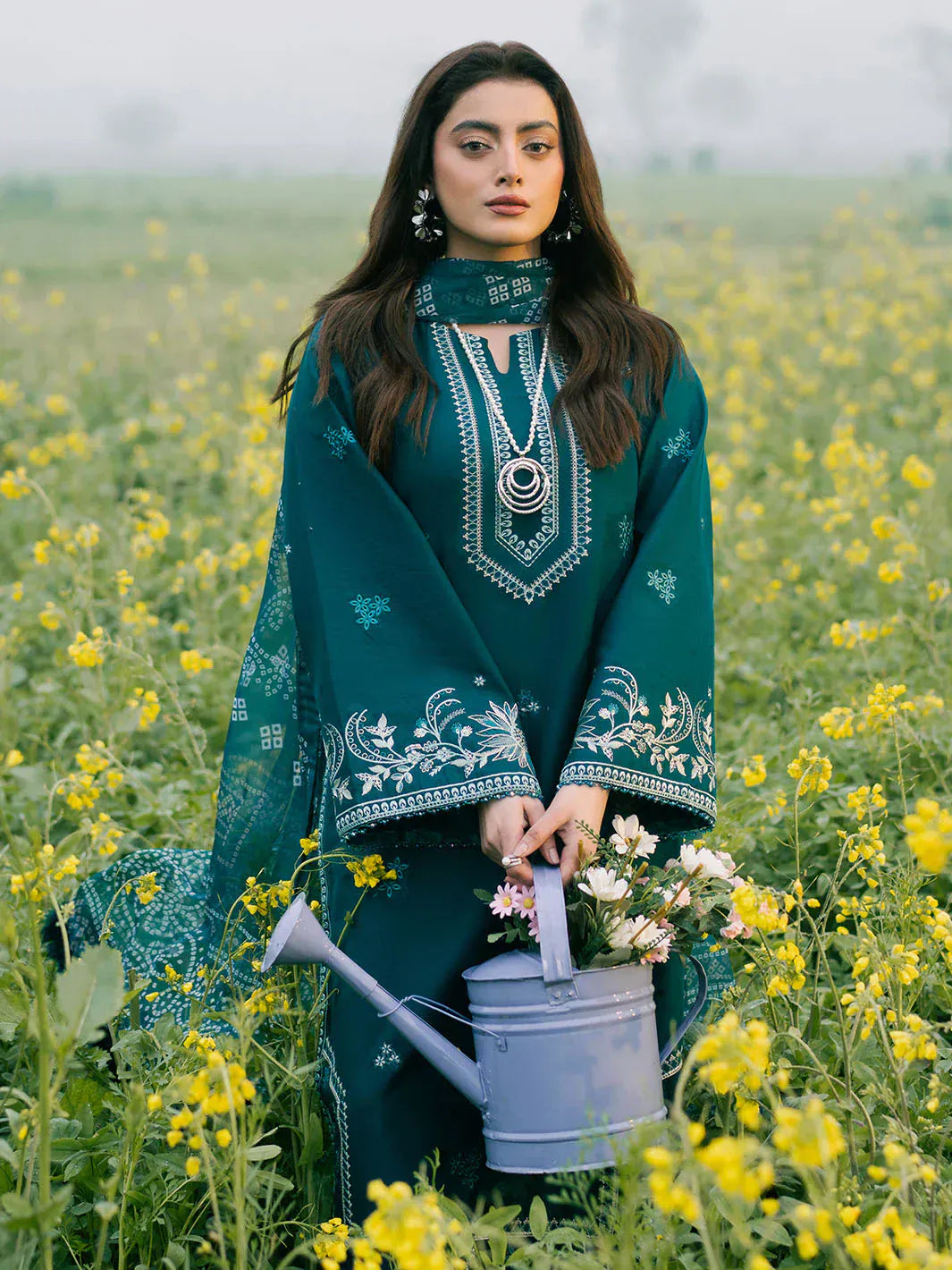 anayanoor Unstitched Embroidered Lawn 3Pc Suit 3PC