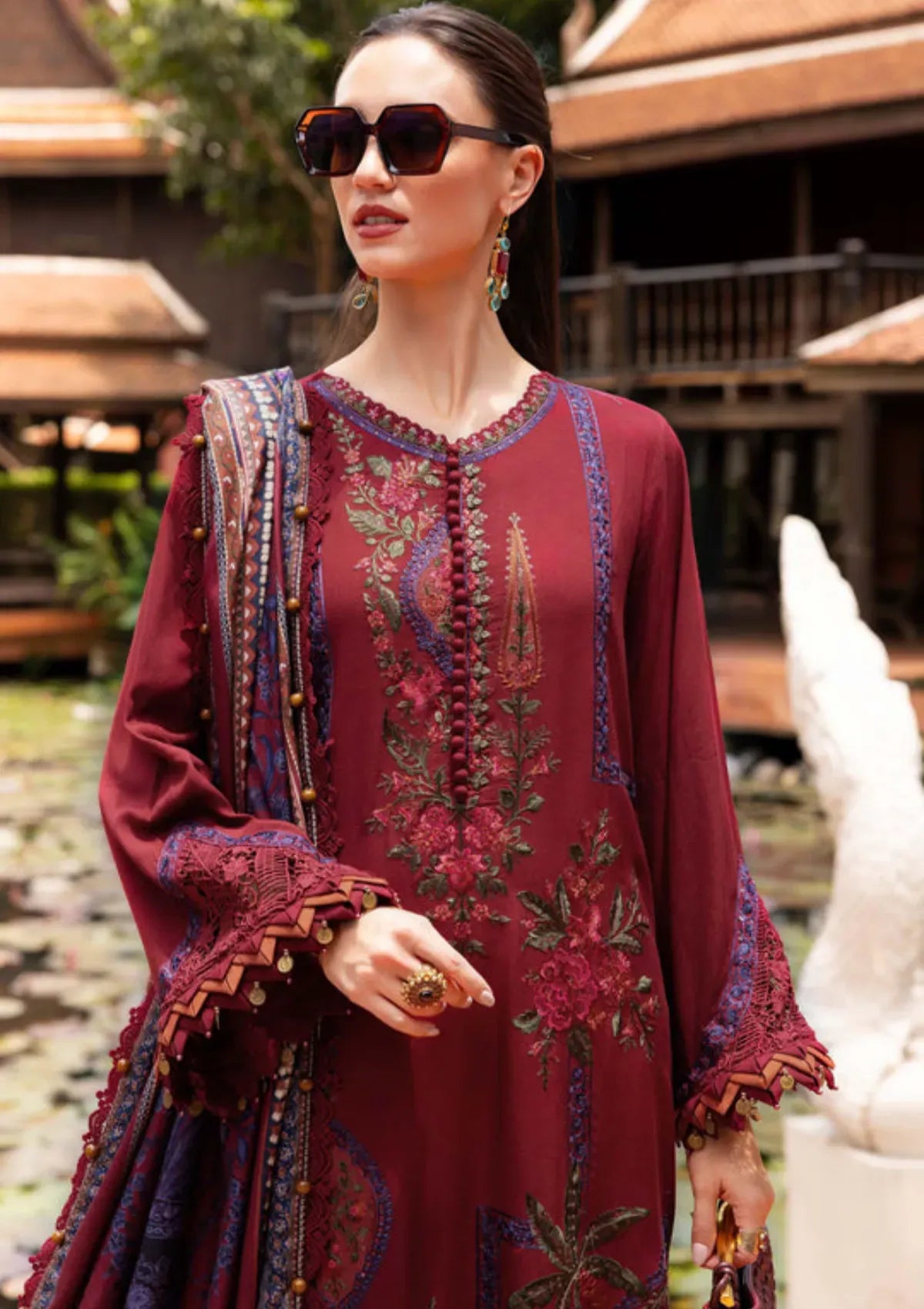 anayanoor Unstitched Embroidered Lawn 3Pc Suit 3PC