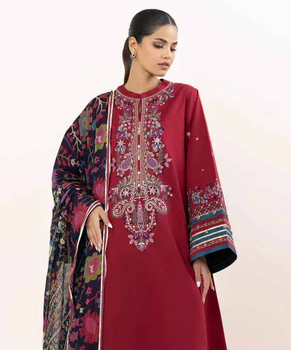 anayanoor Unstitched Embroidered Lawn 3Pc Suit 3PC