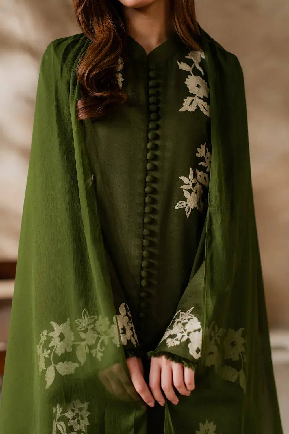 anayanoor Unstitched Embroidered Lawn 3Pc Suit 3PC