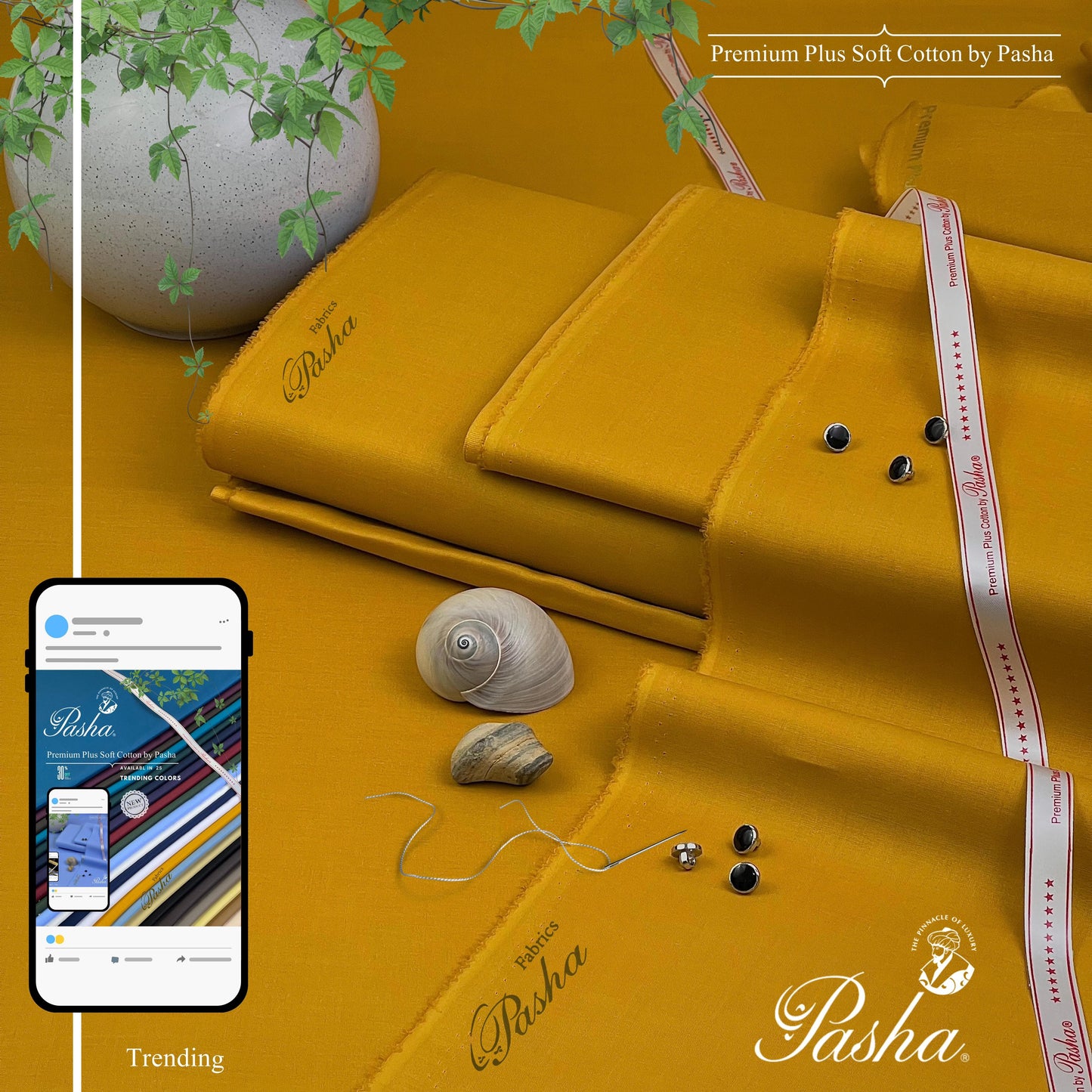 Pasha Soft Cotton Unstitched Suit for Men's