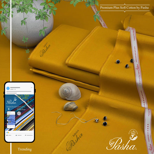 Pasha Soft Cotton Unstitched Suit for Men's