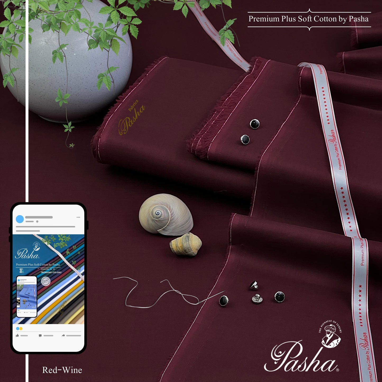 Pasha Soft Cotton Unstitched Suit for Men's