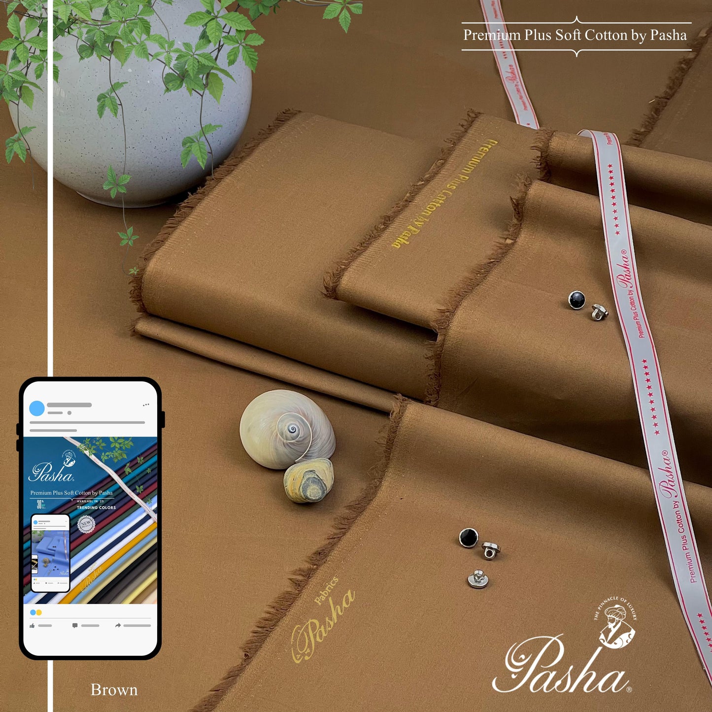 Pasha Soft Cotton Unstitched Suit for Men's