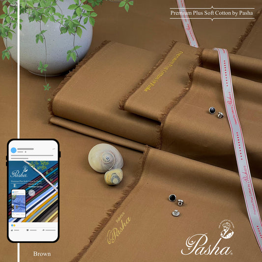 Pasha Soft Cotton Unstitched Suit for Men's