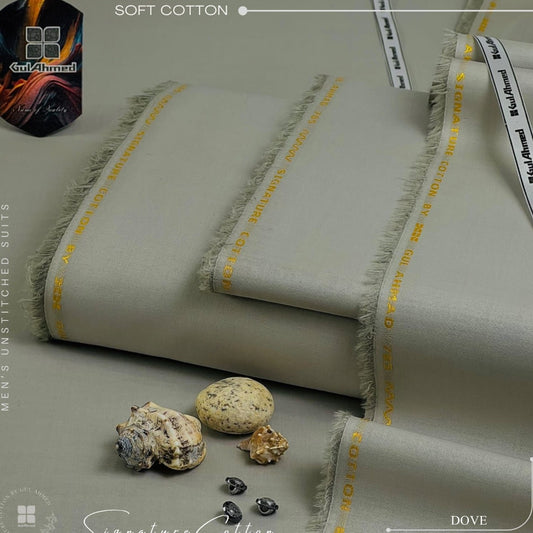 Gul Ahmad Signature Soft Cotton Unstitched Suit for Men's