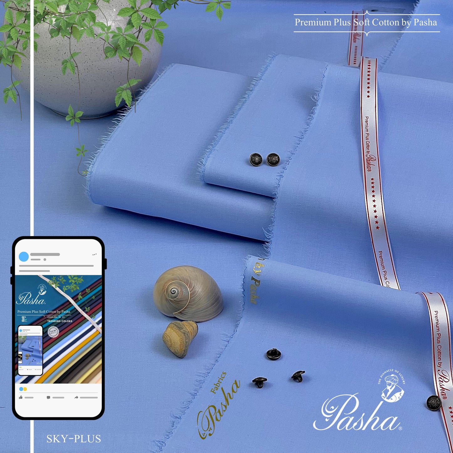 Pasha Soft Cotton Unstitched Suit for Men's