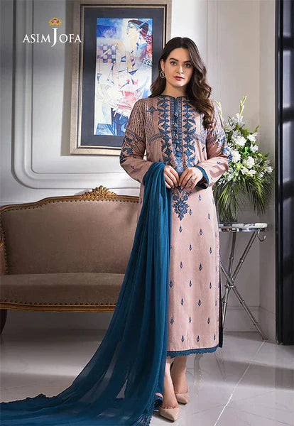 Asim Jofa Embroidered Lawn Unstitched 3 Piece Suit