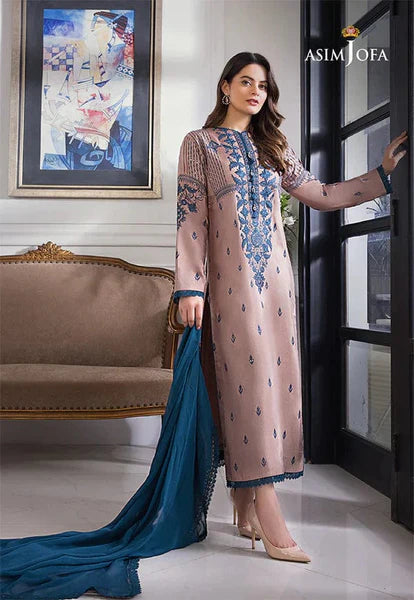Asim Jofa Embroidered Lawn Unstitched 3 Piece Suit