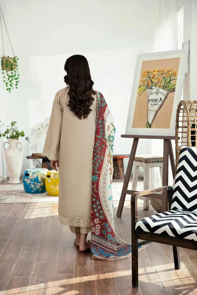 Asim Jofa Luxury Lawn Collection- 3PC Unstitched Embroidered Suit