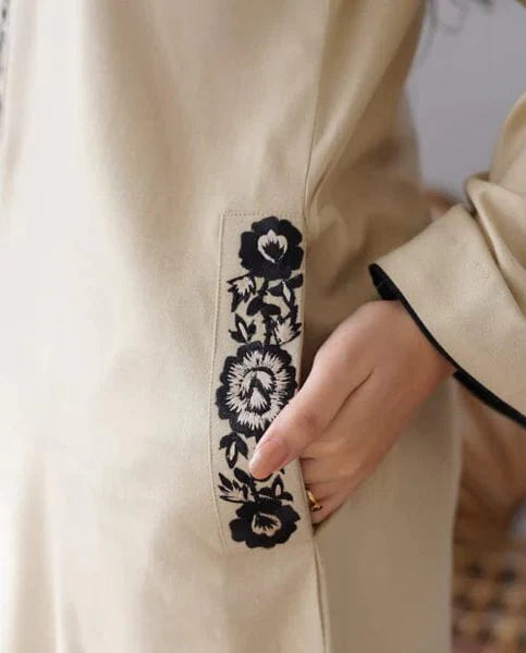 Dhanak 3PC Embroidered Dress With Embroidered Shawl