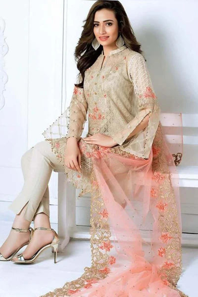 Gul Ahmed Embroidered Lawn Unstitched 3 Piece Suit
