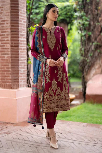 Jazmin Unstitched Embroidered Lawn 3Pc Suit-UW-0070