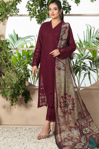 Maria B Chikenkari Embroidered Lawn 3Pc Suit