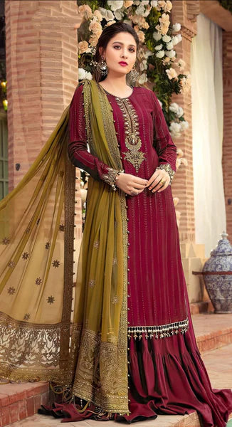 Maria B Embroidered Suit Unstitched 3 Piece