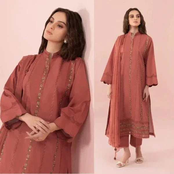 Nisat Embroidered Lawn 3Pc Suit